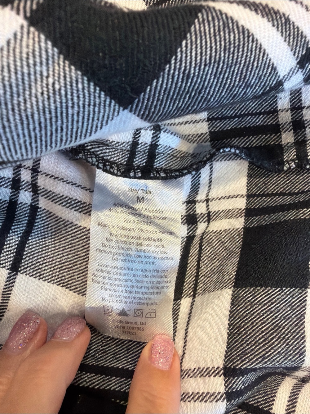 Tupac Poetic Justice Chemistry Black and White Plaid Flannel Shirt size M - Picture 5 of 5